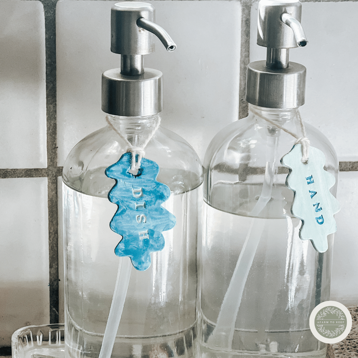 Make Handmade Air Dry Clay Labels for Your Soap Dispenser - A Farm to Keep