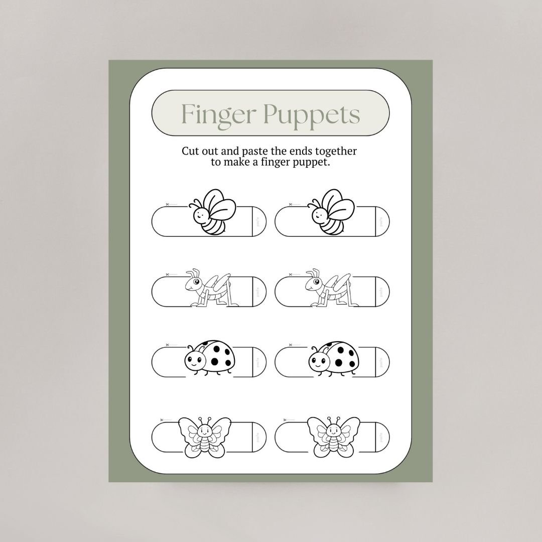 A printable featuring four different insects found in the garden.